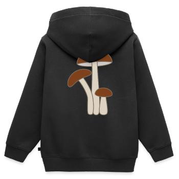 Pilze - Kinder Premium Organic Zip Hoodie - Schwarz - Hinten - AI Model Kid Male (0cm)