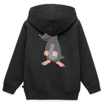 Maulwurf - Kinder Premium Organic Zip Hoodie - Schwarz - Hinten - AI Model Kid Male (0cm)