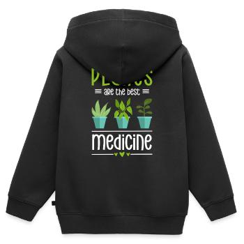Heilkraut Gesund Arzt Krankheit - Kinder Premium Organic Zip Hoodie - Schwarz - Hinten - AI Model Kid Male (0cm)