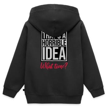 C’est une idée horrible - Sweat Premium à capuche zippé enfant bio - noir - Dos - AI Model Kid Male (0cm)