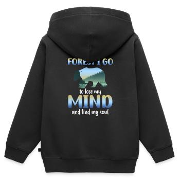 Natur Erholung Hirsch - Kinder Premium Organic Zip Hoodie - Schwarz - Hinten - AI Model Kid Male (0cm)