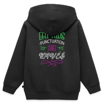 coffeecups blogging christmas article drive funny - Kids Premium Organic Zip-up Hoodie - black - Back - AI Model Kid Male (0cm)