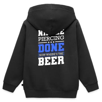 Piercer Schmuck Humor - Kinder Premium Organic Zip Hoodie - Schwarz - Hinten - AI Model Kid Male (0cm)