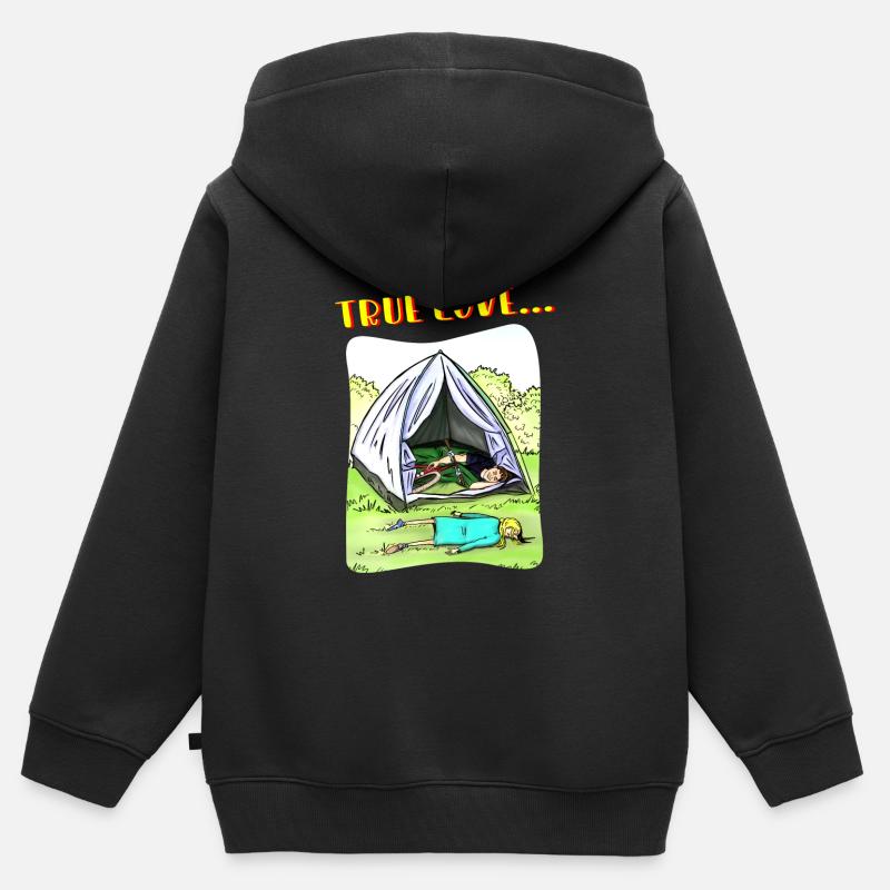 Vélo véritable amour - Sweat Premium à capuche zippé enfant bio - noir