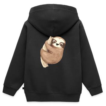 Süßes Faultier Baby Amazonas Regenwald Südamerika - Kinder Premium Organic Zip Hoodie - Schwarz - Hinten - AI Model Kid Male (0cm)