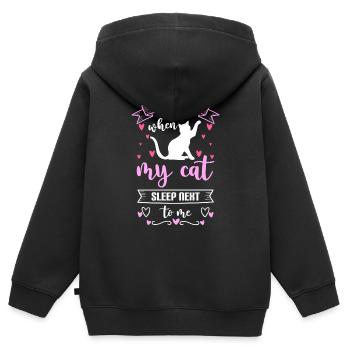 Glücklich Motivation Urlaub Lebensenergie - Kinder Premium Organic Zip Hoodie - Schwarz - Hinten - AI Model Kid Male (0cm)