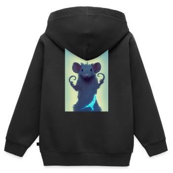 Rat Funny Mysterious - Kids Premium Organic Zip-up Hoodie - black - Back - AI Model Kid Male (0cm)