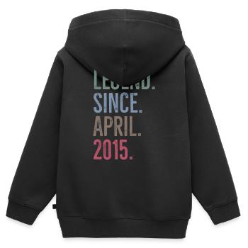 Legende seit April 2015 - Kinder Premium Organic Zip Hoodie - Schwarz - Hinten - AI Model Kid Male (0cm)