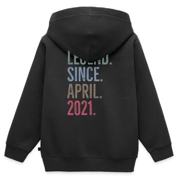 Legende seit April 2021 - Kinder Premium Organic Zip Hoodie - Schwarz - Hinten - AI Model Kid Male (0cm)