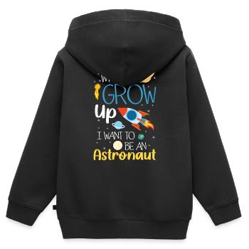 Weltall Weltraum Raumfahrtschiff Planet - Kinder Premium Organic Zip Hoodie - Schwarz - Hinten - AI Model Kid Male (0cm)