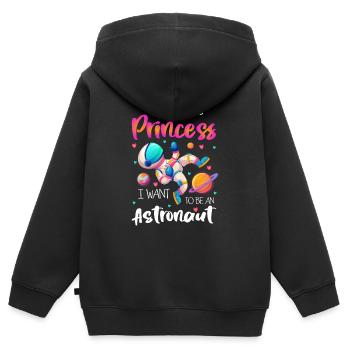 Astronaut Logo Sterne Discovery - Kinder Premium Organic Zip Hoodie - Schwarz - Hinten - AI Model Kid Male (0cm)