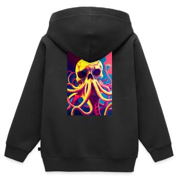 Octopus Popart Skull - Kids Premium Organic Zip-up Hoodie - black - Back - AI Model Kid Male (0cm)