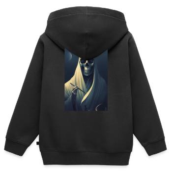 Halloween Reaper Death - Kids Premium Organic Zip-up Hoodie - black - Back - AI Model Kid Male (0cm)