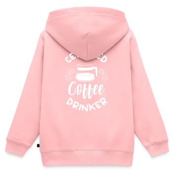 Kaffeebohne Frühaufsteher Getränk - Kinder Premium Organic Zip Hoodie - Rosa - Hinten - AI Model Kid Female (0cm)
