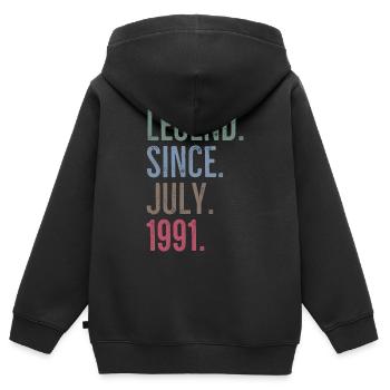 Legende seit Juli 1991 - Kinder Premium Organic Zip Hoodie - Schwarz - Hinten - AI Model Kid Male (0cm)