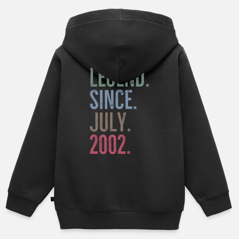 Leggenda da Luglio 2002 - Felpa Premium con cappuccio con zip bambino bio - nero