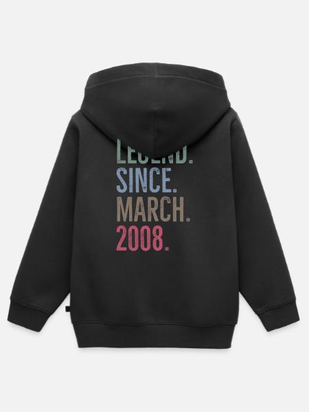 Legenda od marca 2008 - Premium børne zip-hættetrøje økologisk - sort