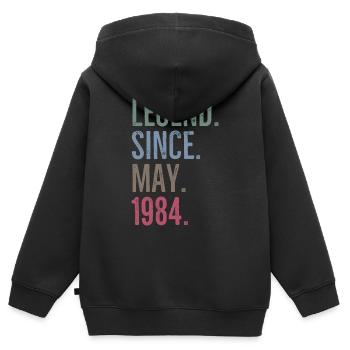 Legende seit Mai 1984 - Kinder Premium Organic Zip Hoodie - Schwarz - Hinten - AI Model Kid Male (0cm)