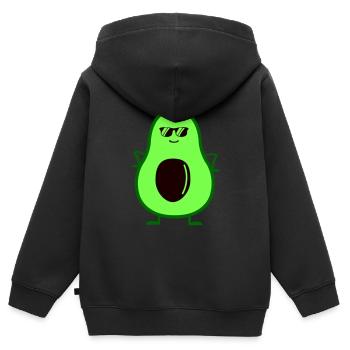 Avocat frais - Sweat Premium à capuche zippé enfant bio - noir - Dos - AI Model Kid Male (0cm)