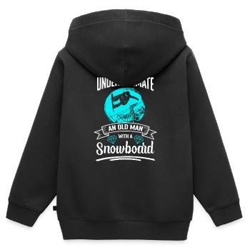 Snowboarding Urlaub Skihütte Freestyle - Kinder Premium Organic Zip Hoodie - Schwarz - Hinten - AI Model Kid Male (0cm)