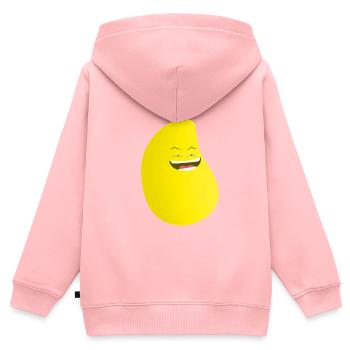 Frecher Griff - Kinder Premium Organic Zip Hoodie - Rosa - Hinten - AI Model Kid Female (0cm)