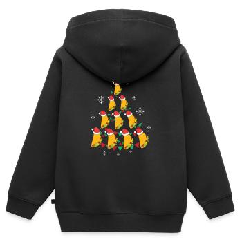 Fast Food Lover Taco Christmas Tree - Kinder Premium Organic Zip Hoodie - Schwarz - Hinten - AI Model Kid Male (0cm)