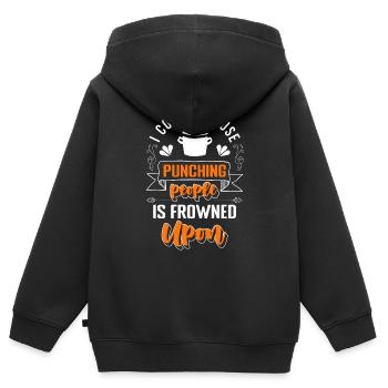 Chef Restaurant Profession Chef - Sweat Premium à capuche zippé enfant bio - noir - Dos - AI Model Kid Male (0cm)