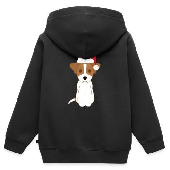 Jack russell Noël - Kids Premium Organic Zip-up Hoodie - black - Back - AI Model Kid Male (0cm)