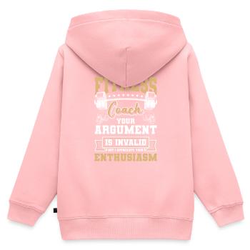 Fitness Trainer Muscles Bench Press Training - Kids Premium Organic Zip-up Hoodie - rose - Back - AI Model Kid Female (0cm)