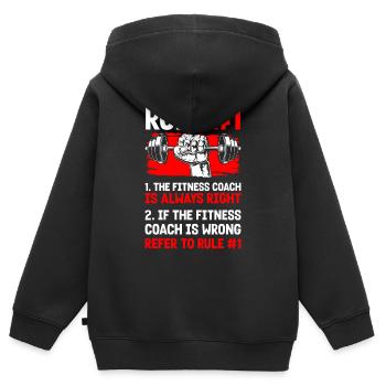 Fitness Muskelaufbau Bodybuilder - Kinder Premium Organic Zip Hoodie - Schwarz - Hinten - AI Model Kid Male (0cm)
