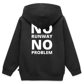 No Runway No Problem - Kids Premium Organic Zip-up Hoodie - black - Back - AI Model Kid Male (0cm)