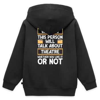 Schauspielerin Probe Drama Club - Kinder Premium Organic Zip Hoodie - Schwarz - Hinten - AI Model Kid Male (0cm)