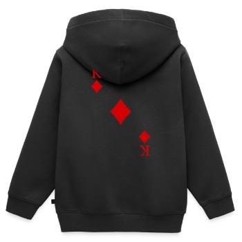 Karo König Spielkarte Kartenspiel Kostüm Karneval - Kinder Premium Organic Zip Hoodie - Schwarz - Hinten - AI Model Kid Male (0cm)