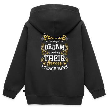 Alltagsheld Retten Helfen - Kinder Premium Organic Zip Hoodie - Schwarz - Hinten - AI Model Kid Male (0cm)