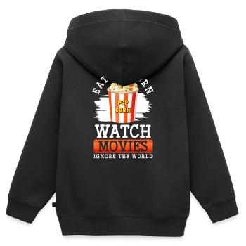 Filmliebhaber Regie Festival - Kinder Premium Organic Zip Hoodie - Schwarz - Hinten - AI Model Kid Male (0cm)