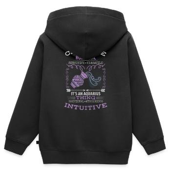 Tierkreiszeichen Geburtstag Mond - Kinder Premium Organic Zip Hoodie - Schwarz - Hinten - AI Model Kid Male (0cm)
