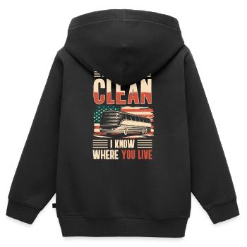 Fahrer Beruf Arbeit Kraftfahrer - Kinder Premium Organic Zip Hoodie - Schwarz - Hinten - AI Model Kid Male (0cm)