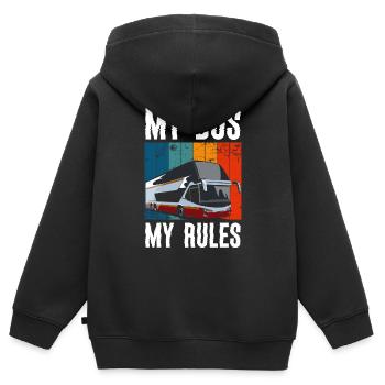 Bus Beruf Arbeit Kraftfahrer - Kinder Premium Organic Zip Hoodie - Schwarz - Hinten - AI Model Kid Male (0cm)