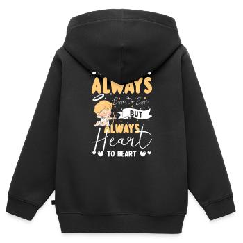 Romantisch Freundin Romantik Beziehung - Kinder Premium Organic Zip Hoodie - Schwarz - Hinten - AI Model Kid Male (0cm)