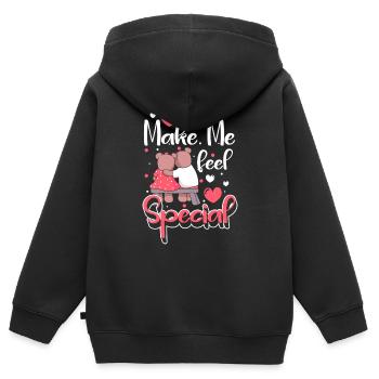 Romantisch Paar Romantik Zuneigung - Kinder Premium Organic Zip Hoodie - Schwarz - Hinten - AI Model Kid Male (0cm)