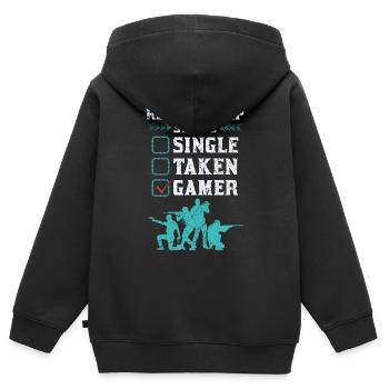 Relationship Status Gamer Design - Kinder Premium Organic Zip Hoodie - Schwarz - Hinten - AI Model Kid Male (0cm)