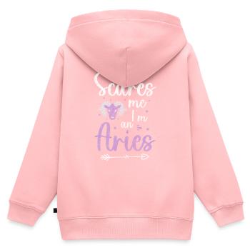 Horoscope Astrologie Minerva - Sweat Premium à capuche zippé enfant bio - rose - Dos - AI Model Kid Female (0cm)