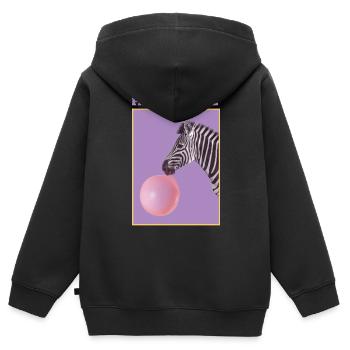 Zebra with Balloon - Kids Premium Organic Zip-up Hoodie - black - Back - AI Model Kid Male (0cm)