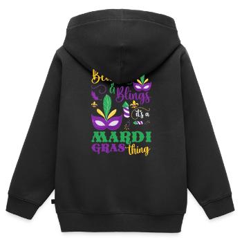 Mardi Gras Parade Mardi Dienstag - Kinder Premium Organic Zip Hoodie - Schwarz - Hinten - AI Model Kid Male (0cm)