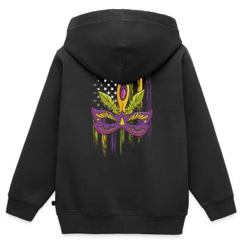 Perles de costume de carnaval - Sweat Premium à capuche zippé enfant bio - noir - Dos - AI Model Kid Male (0cm)