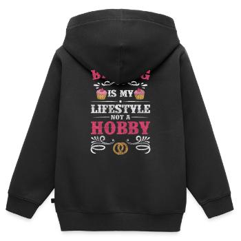 Bäckerei Konditor Backwaren Teig - Kinder Premium Organic Zip Hoodie - Schwarz - Hinten - AI Model Kid Male (0cm)