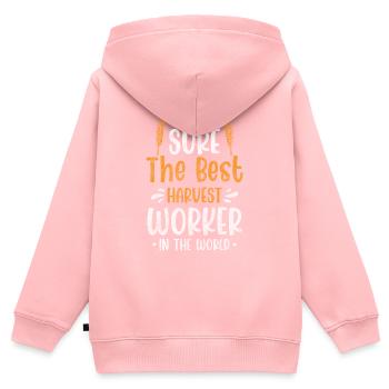 Landwirt Bauer Feld - Kinder Premium Organic Zip Hoodie - Rosa - Hinten - AI Model Kid Female (0cm)