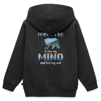 Tree Hiking Recreation Landscape - Kids Premium Organic Zip-up Hoodie - black - Back - AI Model Kid Male (0cm)