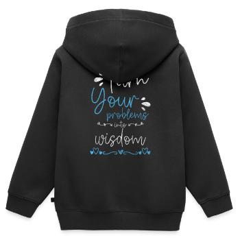 Problème? Pas mon problème de sarcasme - Sweat Premium à capuche zippé enfant bio - noir - Dos - AI Model Kid Male (0cm)