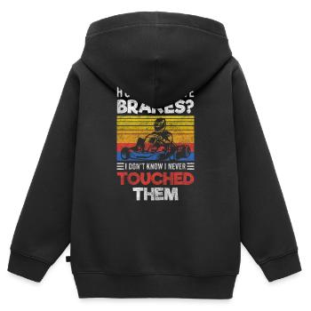 Course de piste de kart à pédales - Sweat Premium à capuche zippé enfant bio - noir - Dos - AI Model Kid Male (0cm)